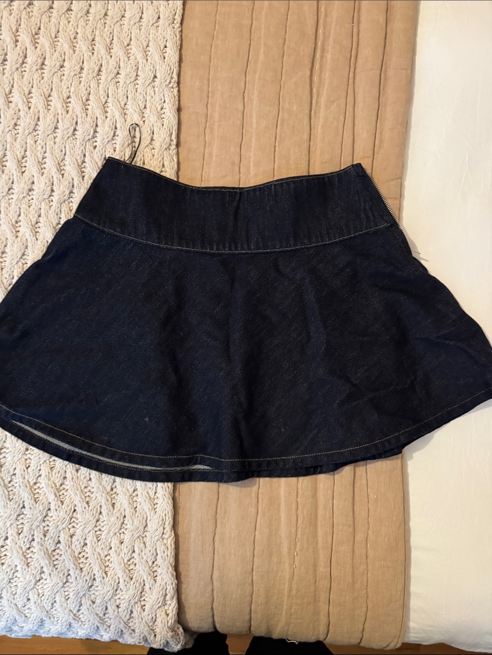 NWOT Astr Dark Blue Denim Circle Skirt